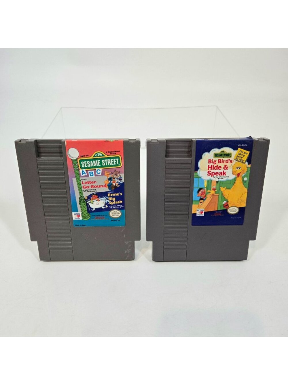 Nintendo NES Sesame Street Letter Go Round & Big Bird's Hide & Speak Games 1985